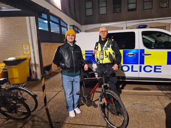 PC reuniting bike with it's owner