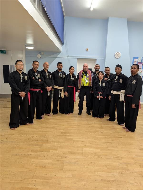 Sergeant with martial arts group