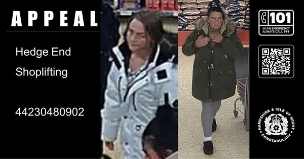 Cctv Images Released Following Shoplifting In Hedge End Hampshire Alert