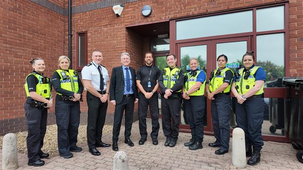 the PCC and officers outside the new base