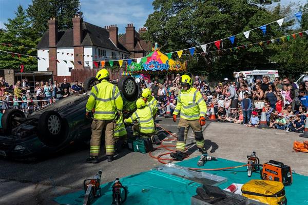Firefighters giving an RTC demo at an open day