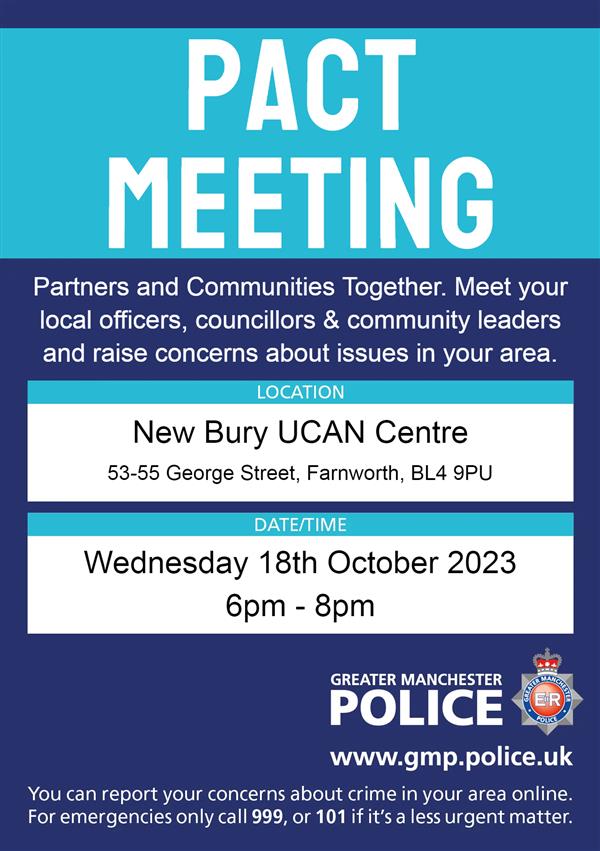 Bolton South New Bury PACT Meeting 18 10 2023 Bee in the Loop