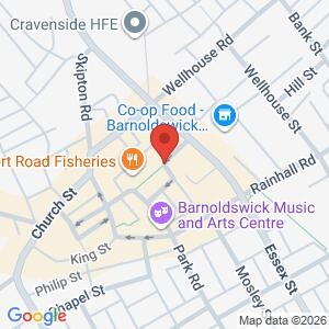 Barnoldswick Town Centre- chat with us location map