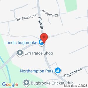 Beat bus covering Bugbrooke location map