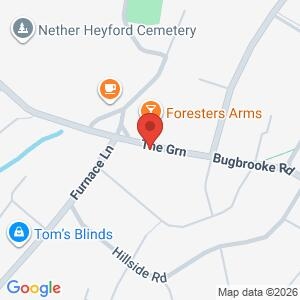Beat bus covering Nether Heyford location map