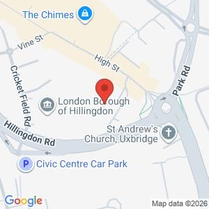 Uxbridge Ward drop-in surgery at Uxbridge Library location map