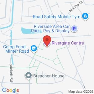 Barking Riverside coffee with a copper Rivergate Centre location map