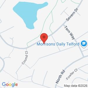 police surgery Severn Drive next to the wooden hut  location map