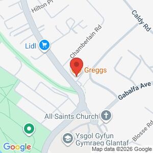 Cuppa with a Copper Greggs Llandaff North location map