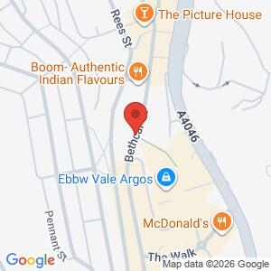 Ebbw Vale Town Centre Halloween Event location map