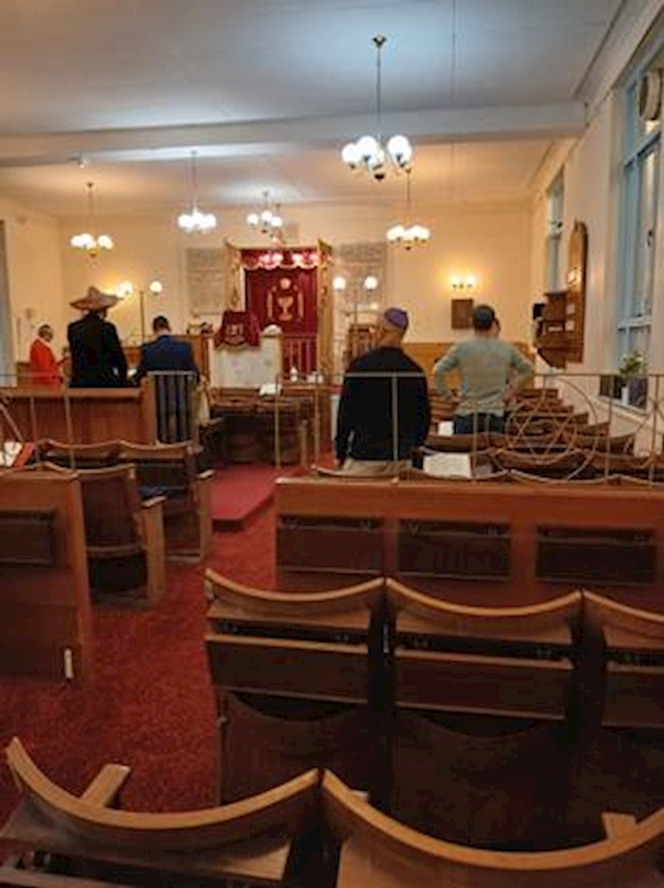 A group of people sitting at tables
