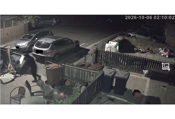 A still image from a CCTV clip which forms part of an investigation into a report of serious assault.