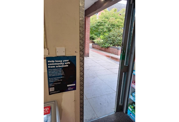 Crime prevention poster in shop
