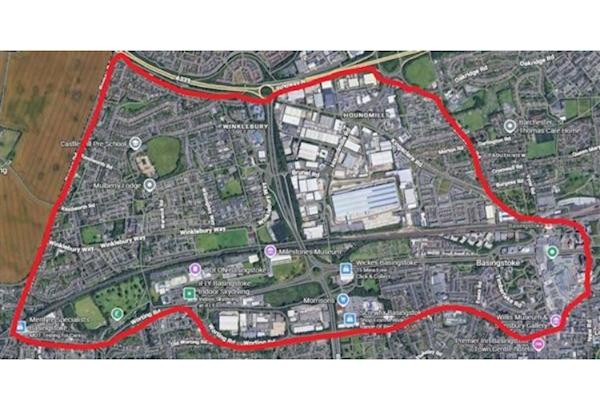 A map showing the boundaries of the dispersal order