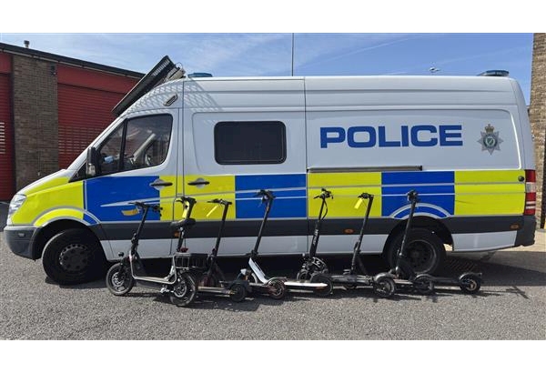 Lincolnshire Police Van with E-scooters.