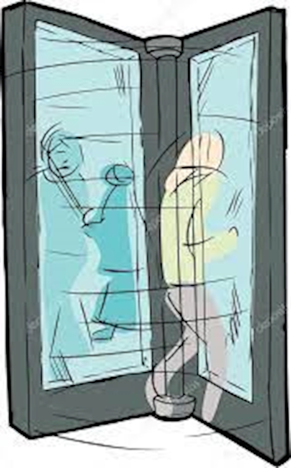 People Moving in Revolving Door Stock Vector by ©theblackrhino 94398642