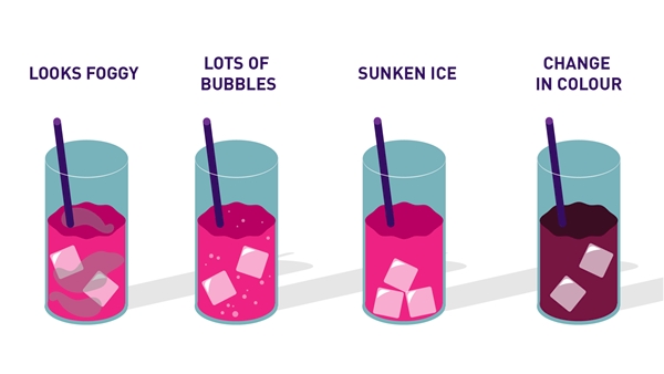 A couple of glasses with pink liquid and ice cubes

AI-generated content may be incorrect.