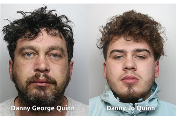 Custody images of Danny George and Danny Jo Quinn