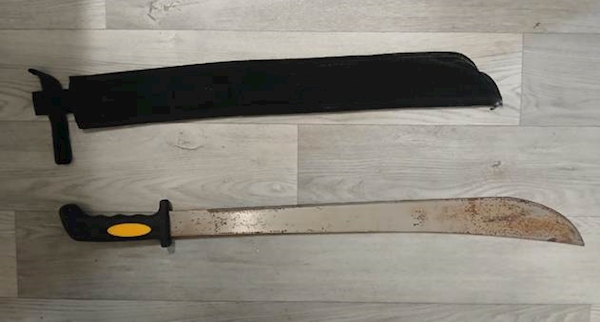 A knife and a black sheath on a wood floor

AI-generated content may be incorrect.