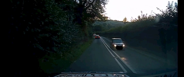 a car being driven on a road
