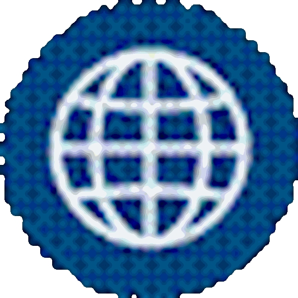 A blue circle with white lines on it

Description automatically generated