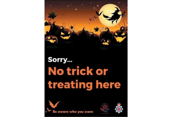 “Sorry, No Trick or Treaters Here” Poster